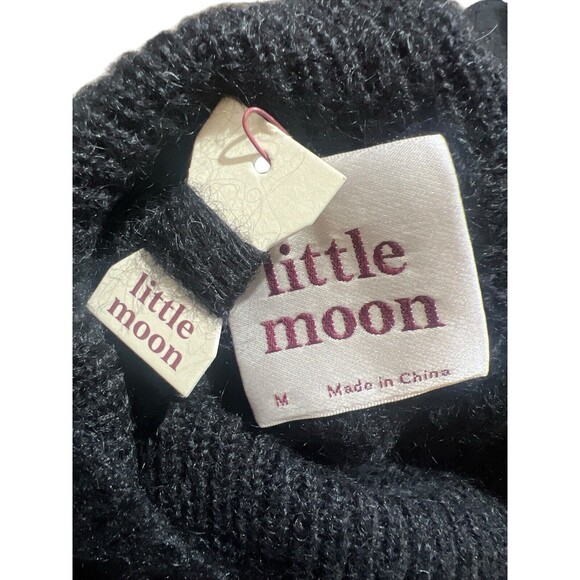 NWT New Moon Aritzia Sweater Dress Black Noir Knit Knitted Wool Blend Sz M - Picture 5 of 16